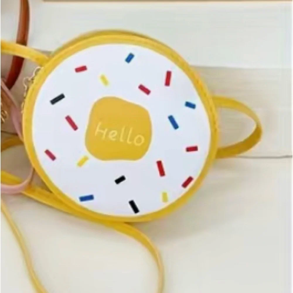 NWOT Girl’s Yellow Donut with Sprinkles crossbody Shoulder bag measurement below